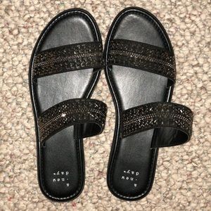 Black jewel sandals